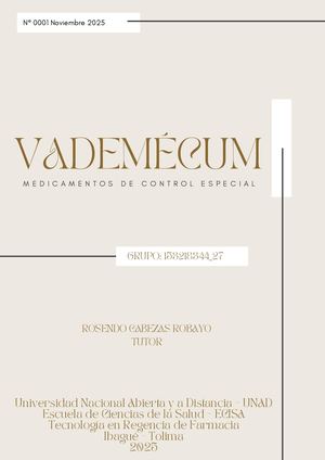 Vademecum Medicamentos De Control Especial