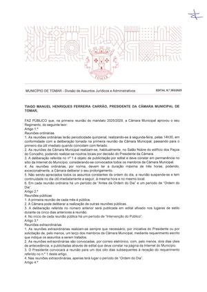 Novo Regimento da câmara de Tomar