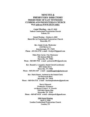 East Tennessee Presbytery - Fall 2025 Minutes