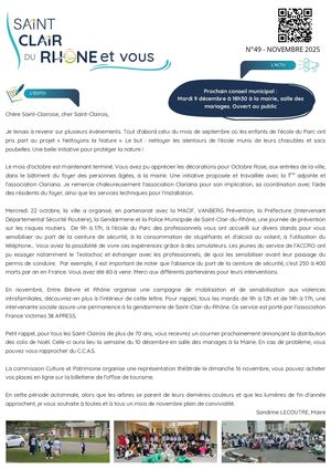 Lettre "Saint-Clair-du-Rhône et vous" Novembre 2025