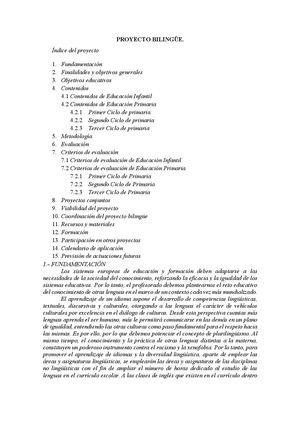 Proyecto Bilingüe