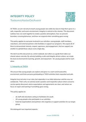 Integrity Policy ENG