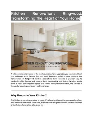 Kitchen Renovations Ringwood Transforming The Heart Of Your Home