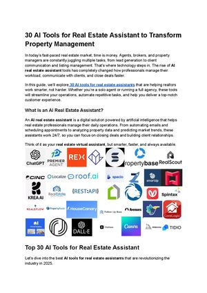 30 Ai Tools For Real Estate Assistant To Transform Property Management (1)