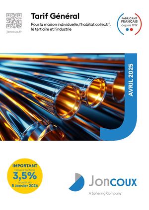Joncoux - TARIF Catalogue Général Avril 2025