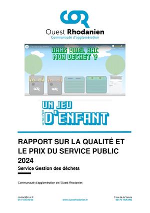 Rapport 2024 Gestion des déchets