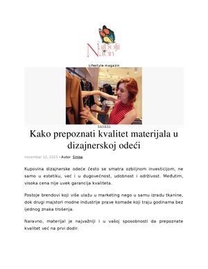 Najbolji Način Rs Kako prepoznati kvalitet materijala u dizajnerskoj odeći