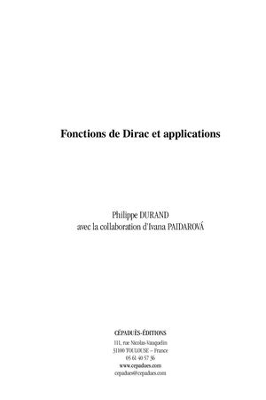 Extrait 2236 Fonctions de Dirac et applications