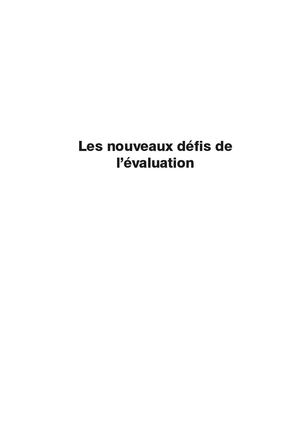 Extrait 2219 Les nouveaux défis de l'évaluation
