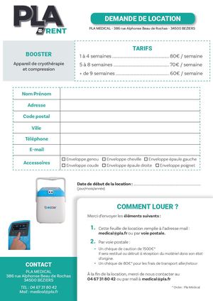 Location Appareil Cryo Booster