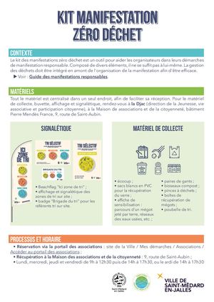 Fiche : kit pour faire une manifestation zéro déchet