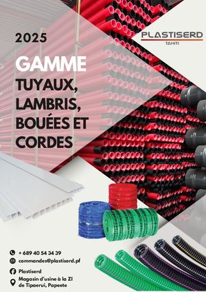 Catalogue 2025 Tuyaux, Lambris, Bouées et cordes