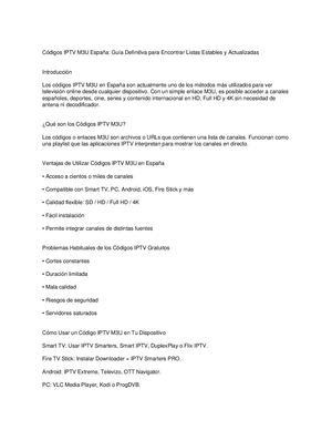 Códigos IPTV M3U España: Todo lo que Necesitas Saber para Usarlos sin Cortes