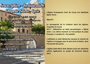 Souscription - Chapelle Sainte-Lucie Ajaccio