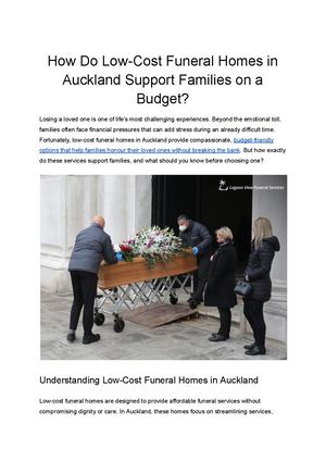 How Do Low-Cost Funeral Homes in Auckland Support Families on a Budget?