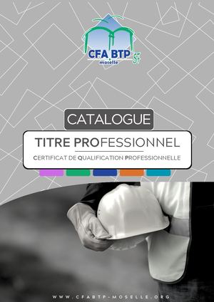 Catalogue Titre Professionnel / CQP