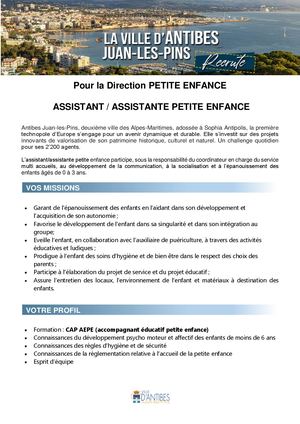 Annonce Assistant / Assistante Petite enfance (H/F)