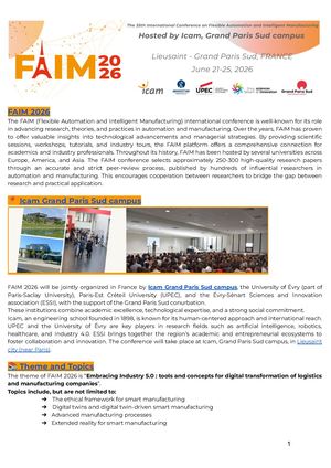 [FAIM 2026] Call For Papers