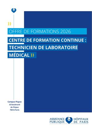 AP-HP_CFC Technicien de Laboratoire Médical_Catalogue 2026 VF
