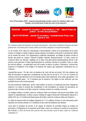 Communique Intersyndical Loire 22 Novembre 2025