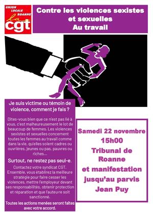 Affiche 22 Novembre UL CGT Roanne