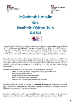 Livret Cordées De La Réussite 2025 2026