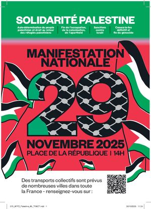 Tract Manif Palestine 29 Novembre 2025