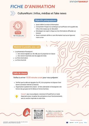 Fiche Pédagogique D'animation - Infos, Médias Et Fake News (JA) .