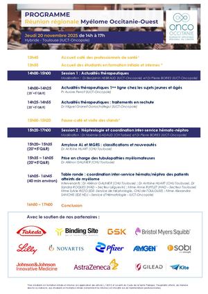 Programme Réunion Régionale Myélome Ouest 2025