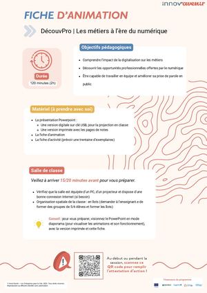 Fiche Pédagogique D'animation Les Métiers à L'ère Du Numérique (JA)