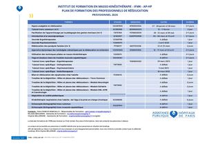 Plan de Formation 2026 IFMK AP-HP