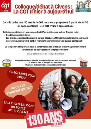 Débat 130 ans CGT Civens Loire 4/12/25