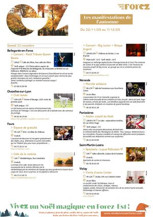 Les Manifestations De Forez Est Du 22 Novembre Au 7 Décembre 2025