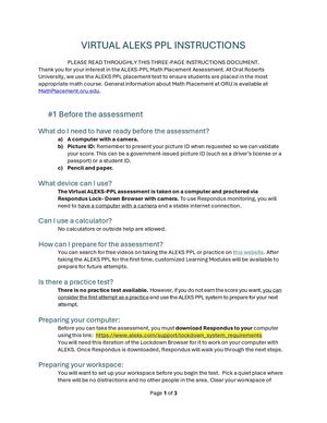 ALEKS PPL virtual instructions