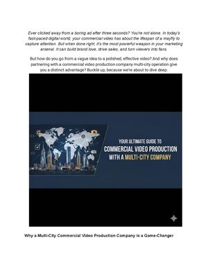 Your Ultimate Guide To Commercial Video Production With A Multi City Company