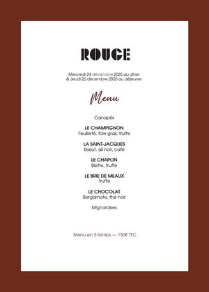 Diner Rouge Menu Calaméo - ROUGE - Dîner du 24/12/25 et déjeuner du 25/12/25