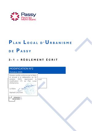 Règlement écrit / Modification n°2 Octobre 2025