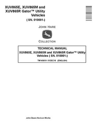 John Deere Xuv865e XUV865M Gator Service Repair Manual