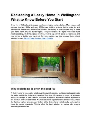 Recladding A Leaky Home In Wellington What To Know Before You Start