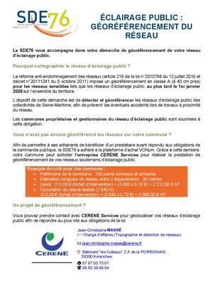 Fiche sur le géoréférencement du patrimoine du réseau d'éclairage public