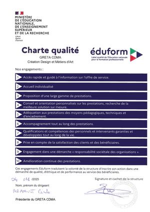 CHARTE QUALITÉ EDUFORM GRETA CDMA