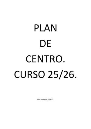 Plan De Centro Joaquín Visiedo 25/26