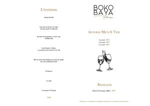 LE BOKO BAYA - MENU FR