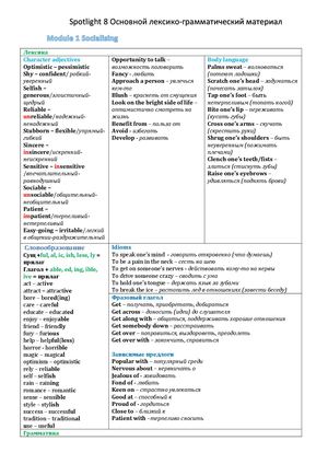 Spotlight 8 Osnovnoy Lexiko Grammaticheskiy Material