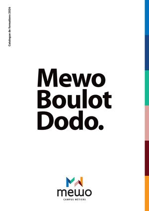 Campus Mewo Catalogue de formation 2025 2026