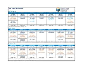 December Indoor Pool Schedule
