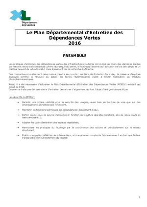 Plan Départemental d’Entretien des Dépendances Vertes