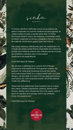 Menu Identidade Vinha Outono Inverno 2025/26