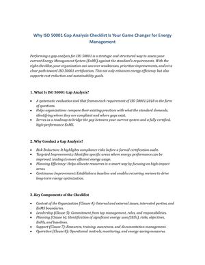 Iso50001 Gap Analysis Article