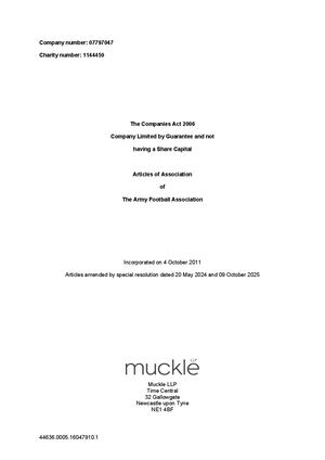 Army FA Articles of Association 17 07 25